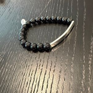 NWT Plunder Black and Silver Tone stretch Bracelet mix and match 3 for $35 BRC3